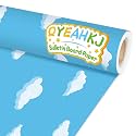 Qyeahkj Sky White Cloud Bulletin Board Paper Roll Cloud Bulletin Board Background Paper Fade Resistant Blue Classroom Decoration Poster Art Craft Home Wall Education Decoration Supplies 17.7in x 20ft