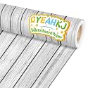 Qyeahkj Wood Grain Bulletin Board Paper Roll Rustic Bulletin Board Background Paper Gray Fade Resistant Classroom Decoration Poster Art Craft Home Wall Education Decor Supplies 17.7in x 20ft