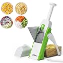 QYKIC Safe Mandoline Slicer 5 in 1 Vegetable Chopper Food Potato Cutter, Strips Julienne Dicer Adjustable Thickness 0.1-8 mm Kitchen Chopping Artifact Fast Meal Prep
