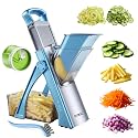 QYKIC Safe Mandoline Slicer Pro for Kitchen with Spiral Shredder 7 in 1
