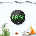 QZQ Fish Tank Thermometer Aquarium Thermometer Wireless Touch Stick Digital Aquarium Thermometer LED Display ±1°F for Monitoring The Fish Tank Aquarium Temperature Accessories (White)