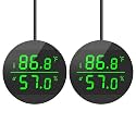 QZQ Reptile Thermometer and Humidity Gauge, Digital Display, 2-Pack Black
