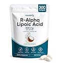 R-Alpha Lipoic Acid 600mg for Neuropathy, Pure R-Form Softgels with Coconut Oil, Nerve Formula, Antioxidant Support, Gluten Free, Non-GMO, 300 Softgels