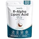 R-Alpha Lipoic Acid 600mg for Neuropathy, 300 Softgels, 100-Day Supply with Coconut MCT Oil, Ácido R-alfa lipoico Supplement for Nerve Health & Antioxidant Support, GMO-Free, Gluten-Free