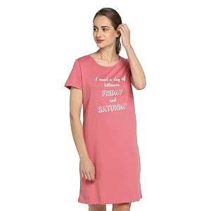 RB Womens Cotton Sleepwear Regular Night Shirt