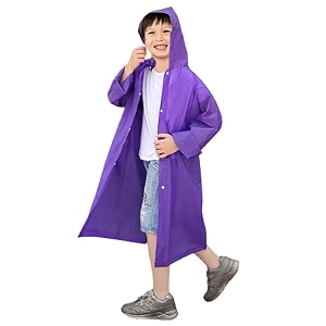 rampd unisex pvc rainsuitraincoatovercoat with hood for kids blue