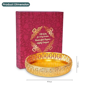 R Ayurveda Copper German Silver Golden Tray