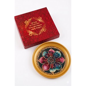 R Ayurveda Copper Mandala Metal Tray -