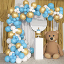 R G ACCESSORIES Solid Blue white golden balloon garland 63pcs for birthday, wedding, engagement Balloon