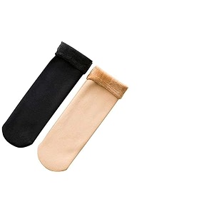r g warm wintersnow fleece soft fur thermal socks-pack of 6color-beige amp black 6