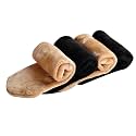 R G Warm Winter/Snow Fleece Soft fur Thermal socks-pack of 2 pair (Color-Beige &amp; Black) (2)