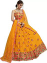 R&H COMAPANY Embroidered Semi Stitched Lehenga Choli (Yellow)
