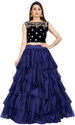 R&H COMAPANY Self Design Semi Stitched Lehenga Choli (Blue)