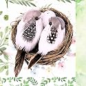 R H lifestyle Artificial Foam Feathered Mini Birds with Hay Nest & Eggs Ornaments, DIY Craft for Home Garden Lawn Decoration Party Accessories (9 x 7 x 5 cm) Pack of 1