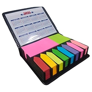r h lifestyle sticky note memo pad with 8 sticky tabs bright neon colors cute sticky notes set 100 sheets each for office stationery school supplies