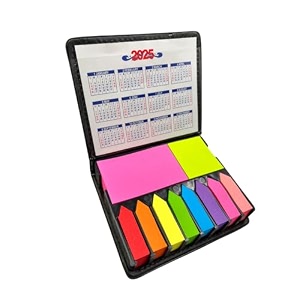 r h lifestyle sticky note memo pad with 8 sticky tabs bright neon colors cute sticky notes set 100 sheets each for office stationery school supplies