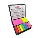 R H lifestyle Sticky Note Memo Pad with 8 Sticky Tabs, Bright Neon Colors Cute Sticky Notes Set (100 Sheets Each) for Office Stationery School Supplies