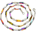 R JEWELS Multicolour Rice Design For Men & Boys Titanium Plated Stainless Steel Chain