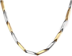 r jewels multicolour rice design neck chain for men  boys titanium plated stainless steel chain