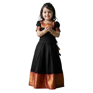 R P CREATION Kids Silk Lehenga Choli