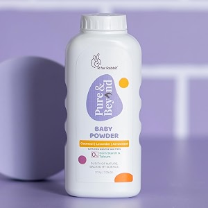 r for rabbit baby powder 200 gms pure amp beyond naturalno corn starch or talc free with oatmeal amp arrowroot suits sensitive skin
