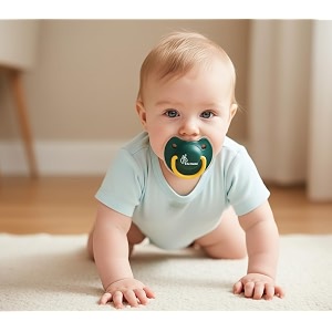 r for rabbit baby tusky pacifier ultra light soft silicone nipple orthodontic design bpa-free for kids of 6 months mediumgreen