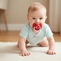 R for Rabbit Baby Tusky Pacifier Ultra Light Soft Silicone Nipple, Orthodontic Design, BPA-Free for Kids of 6 Months +|Large|Red