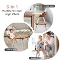 R for Rabbit Cherry Berry Tusky High Chair for Baby, 3-in-1 Convertible Kids Feeding Chair Compact Fold, Dual Meal Trays, Travel Friendly, BPA Free Anti-Slip Seat, 6 Months to 7 Years (Brown Cream)