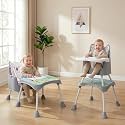 R for Rabbit Cherry Berry Grand Baby High Chair, 4 in 1 Convertible High Chair Cum Booster Seat, Baby Feeding Chair, Toddlers from 6 Months-7 Years, Study Table &amp; Booster Chair (Teddy Grey)