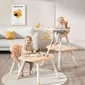 R for Rabbit Cherry Berry Safari Baby High Chair, 3 in 1 Convertible High Chair Cum Booster Seat, Baby Feeding Chair, Study Table for Toddlers from 6 Months to 7 Years (Beige)