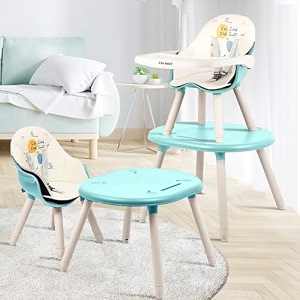 r for rabbit cherry berry tusky high chair for baby 3-in-1 convertible kids feeding chair compact fold dual meal trays travel friendly bpa free anti-slip seat 6 months to 7 years brown cream