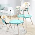 R for Rabbit Cherry Berry Tusky High Chair for Baby, 3-in-1 Convertible Kids Feeding Chair Compact Fold, Dual Meal Trays, Travel Friendly, BPA Free Anti-Slip Seat, 6 Months to 7 Years (Brown Cream)