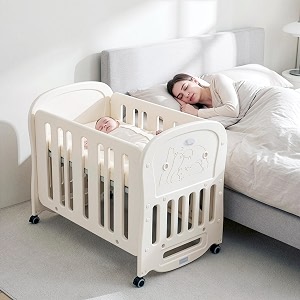 r for rabbit dream n play 2-in-1 rocking baby cot amp crib for kids 360 wheels with brakes quick assembly hdpe material bpa free for 0-3 years toddler weight capacity up to 20kg beige