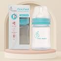 R for Rabbit First Feed 150 ml Baby Feeding PP Bottle with Anti-Colic Wide Neck, BPA Free Soft Silicone Nipple, Milk Feeder for New Born/Infants/Toddler Kids of 0+ Months (Sea Green)