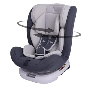 r for rabbit jack n jill grand isofix car seat for baby 360 rotatable convertible kids car seat of 0 to 12 years age comes with 5 point safety harness ece r4404 safety certified grey