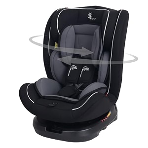 r for rabbit jack n jill grand isofix car seat for baby 360 rotatable convertible kids car seat of 0 to 12 years age comes with 5 point safety harness ece r4404 safety certified black grey
