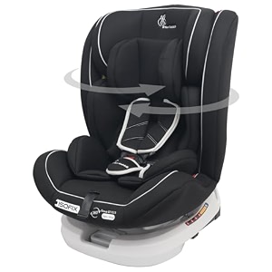 r for rabbit jack n jill grand isofix car seat for baby 360 rotatable convertible kids car seat of 0 to 12 years age comes with 5 point safety harness ece r4404 safety certified pure black
