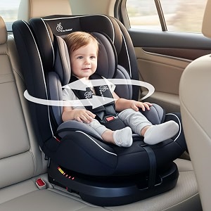 r for rabbit jack n jill grand isofix car seat for baby 360 rotatable convertible kids car seat of 0 to 12 years age comes with 5 point safety harness ece r4404 safety certified black grey