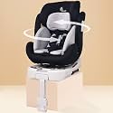 R for Rabbit Jack N Jill Grand ISOFIX Car Seat for Baby 360° Rotatable Convertible Kids Car Seat of 0 to 12 Years Age Comes with 5 Point Safety Harness ECE R44/04 Safety Certified (Black Grey)