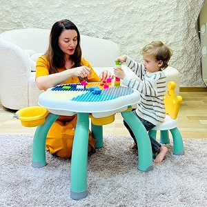 r for rabbit little genius regal kids study table set with chair 4 in 1 multifunctional desk set for 2-10 years kids upto 45kgs weight capacity green multi