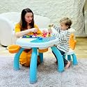 R for Rabbit Little Genius Regal Kids Study Table Set with Chair, 5 in 1 Multifunctional Desk Set for 3-7 Years Kids, Upto 45kgs Weight Capacity (Lake Blue Multi)