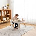 R for Rabbit Little Genius Woodland Baby Study Table & Chair Set for 3-7 Years Kids, Height Adjustment Plug & Play Installation Kids Desk Set Upto 50kgs Weight Capacity (Wooden White)