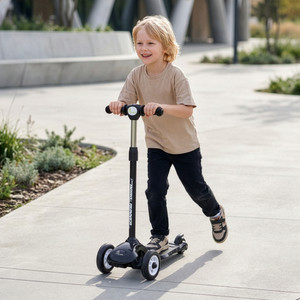 r for rabbit road runner junior scooter for kids - the smart kick kids scooter black