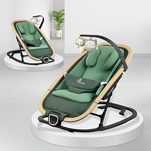 r for rabbit rock n nap bliss baby rocker amp bouncer 2-in-1  lightweight amp travel-friendly one-hand multi-recline kids rocking chair soft cushion for 0-12 months babies weight upto 12 kgolive green