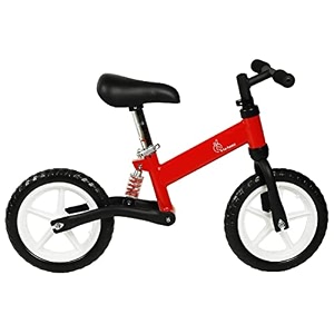 r for rabbit tiny toes trainer balance bike for 2-5 year-old unisex toddlers - bicycle learning made easy red wheel  14 inches with aluminum frame
