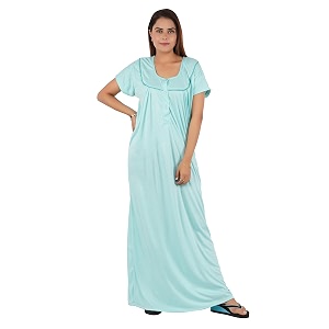 women cotton solid maxi nighty