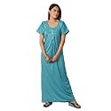 Women Cotton Solid Maxi Nighty