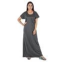 Women Cotton Solid Maxi Nighty