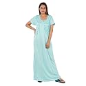 Women Cotton Solid Maxi Nighty
