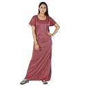 Women Cotton Solid Maxi Nighty